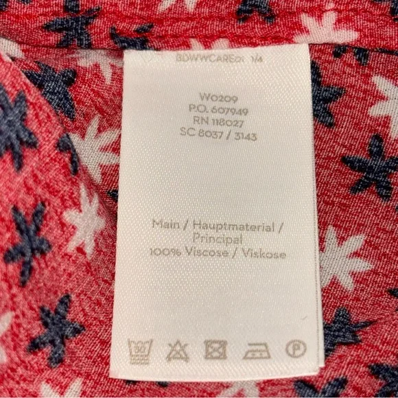 Boden red white & blue stars dress viscose POCKETS 3/4 sleeve shift size 8 8R - Picture 12 of 13
